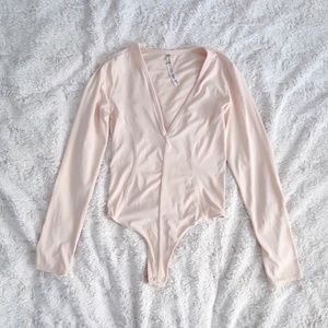 Free People Intimately Thong Bodysuit Blush Pink